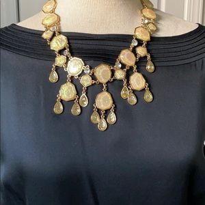 Statement Moonstone Champagne chandelier necklace